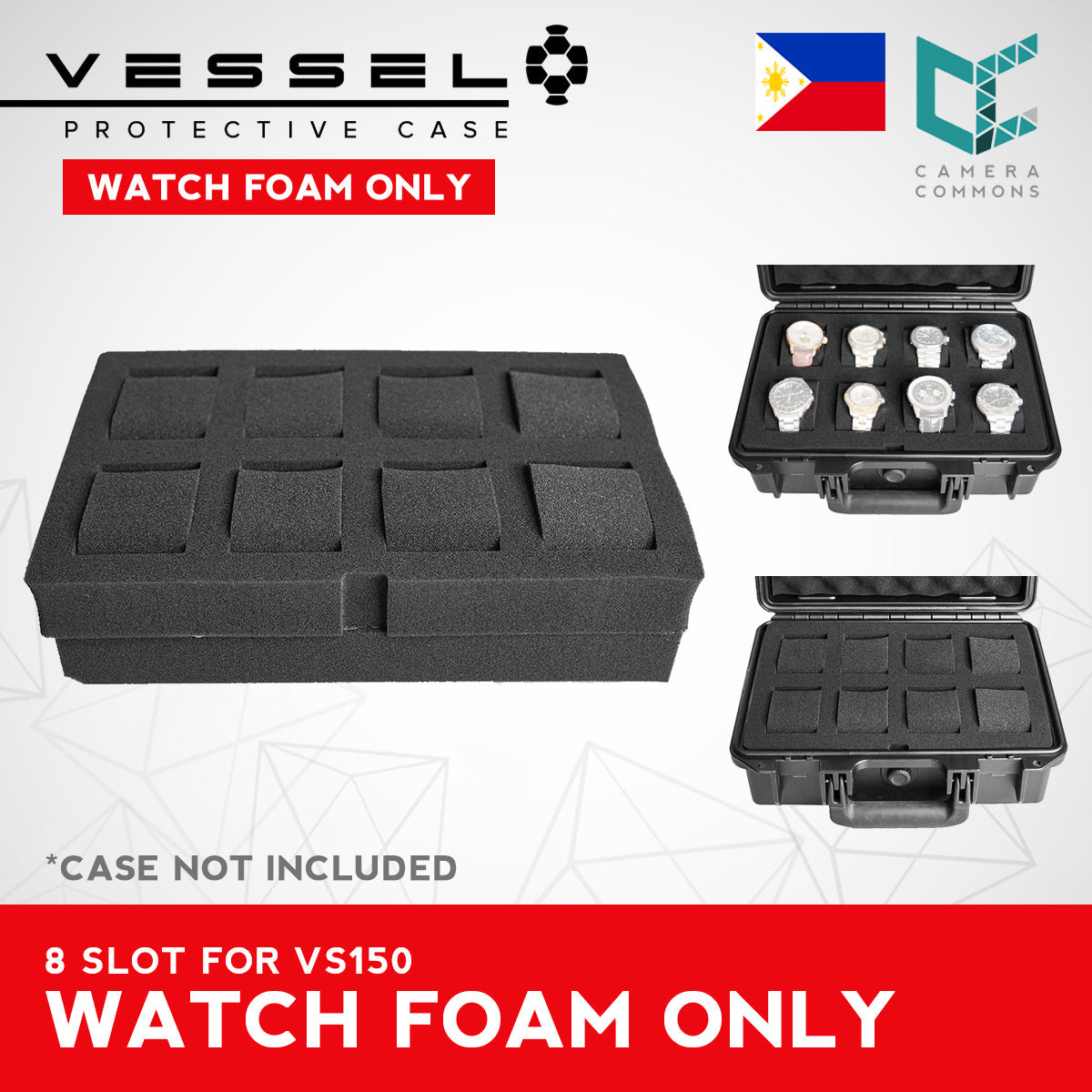 VESSEL Watch Case Organizer Storage Hard Cases with Foam for Watches