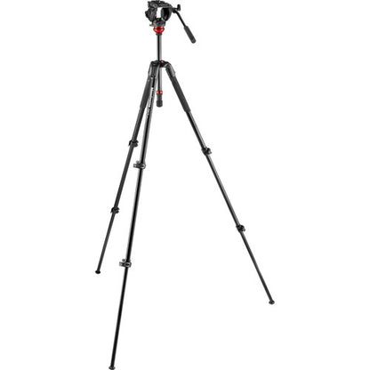 Manfrotto MVK500190XV 500 Fluid Video Head with 190X Video Aluminum Tripod and Leveling Column Kit