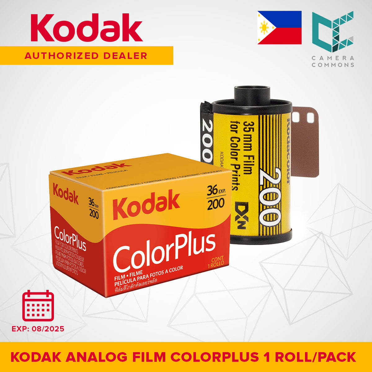 Kodak Films ColorPlus 200 ISO Color Print Negative Film 35mm 36 Exposures - 1 Roll