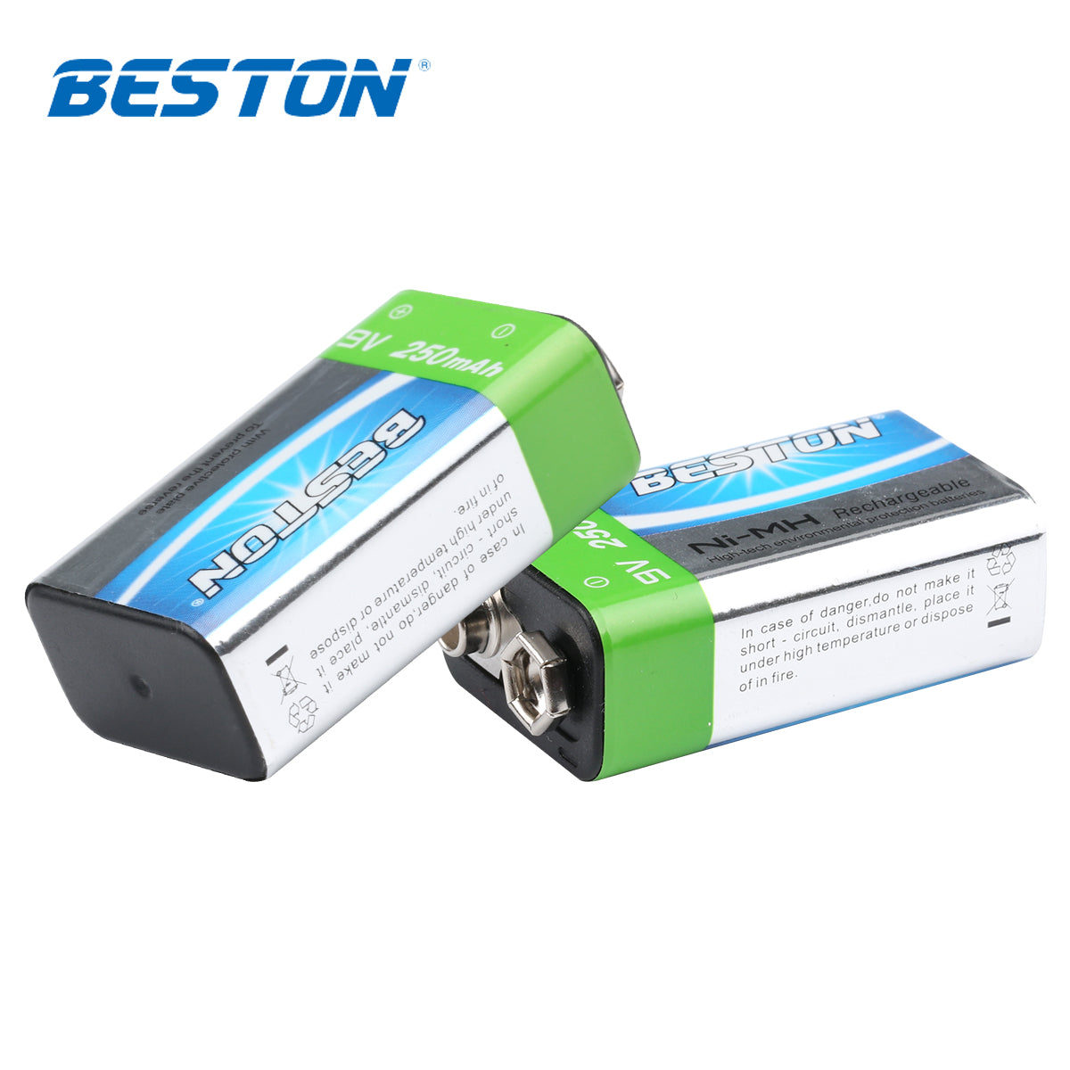 Beston 1pcs 9V 250mAh NI-MH Rechargeable Battery