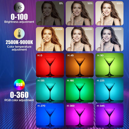 Ulanzi VL119 RGB Tube Light Handheld LED Video-Light Wand 2500-9000K CCT Studio Camera Lighting 2907