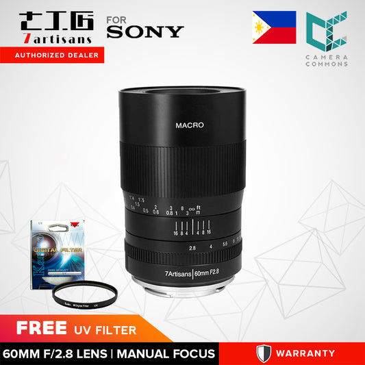 7artisans 60mm f/2.8 II Photoelectric Manual Focus Macro Lens for Sony E Mount Cameras A6500 A6400 A6300 A6000 A5100 A5000 EX-3 NEX-3N NEX-3R NEX-F3K NEX-5 NEX-5N Mirrorless Cameras