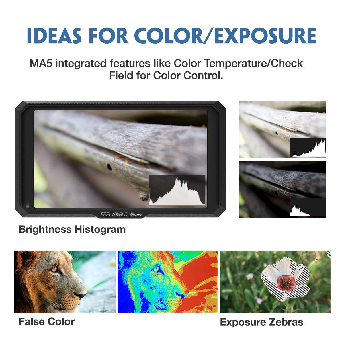 FEELWORLD Master MA5 5 inch Camera Monitor 4K HDMI 8V DC In/Out Full HD IPS Video Assist for DSLR