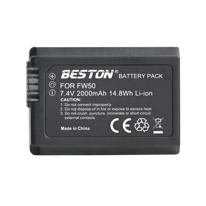 BESTON 2PCS NP-FW50 7.4V 2000mAh 14.8Wh Li-ion Camera Battery for Sony NPFW50 FW50