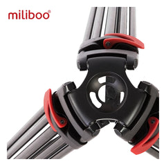 Miliboo MTT609A Professional Aluminum Video Tripod with Fluid Head and Ground Spreader Heavy Duty