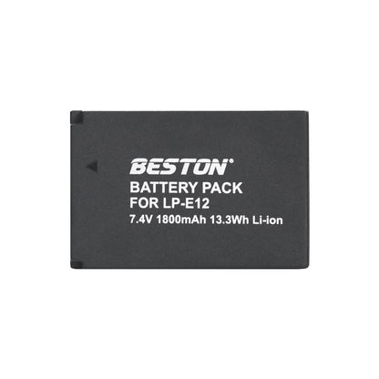 BESTON 2PCS LP-E12 7.4V 1800mAh 13.3Wh Li-ion Camera Battery for Canon LPE12
