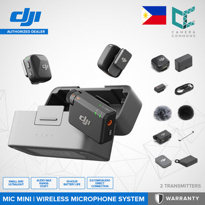 DJI Mic Mini 2-Person Compact Wireless Microphone Audio System for Camera & Smartphone (2.4 GHz)