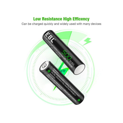 EBL 4 Pack 1.2V AAA Size 500mAh Rechargeable battery - Ni-CD NiCD Camera Commons PH