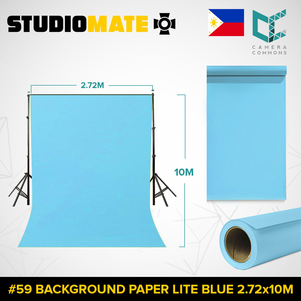 Studiomate Seamless Photography Videography Backdrop Background Paper 2.72x10m / 8.92x32 ft Studio Equipment