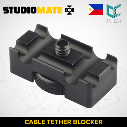 STUDIOMATE Cable Tether Blocker with 1/4" Screw Mount for Camera Cable Wires Tripod Studio Equipment