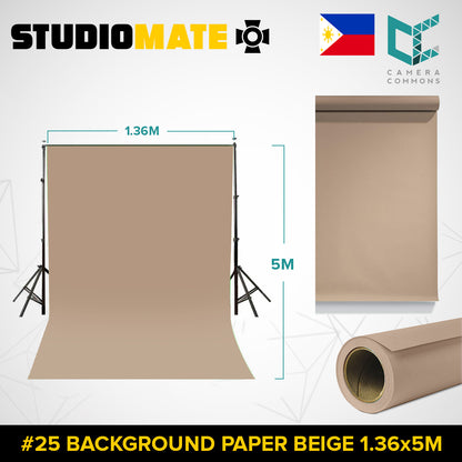 Studiomate Seamless Photography Videography Backdrop Background Paper 1.36x5m / 4.46 x 16.4 ft Studio Equipment
