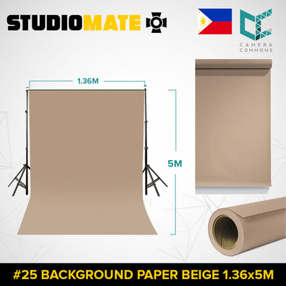 Studiomate Seamless Photography Videography Backdrop Background Paper 1.36x5m / 4.46 x 16.4 ft Studio Equipment