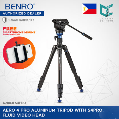 Benro A2883FS4 A2883FS4PRO Aero 4 / Aero 4 Pro Video Travel Angel Tripod Kit