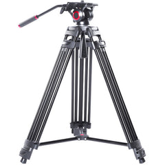 Miliboo MTT601A Professional Aluminum Video Tripod with 65mm Fluid Head with Mid-Level Spreader