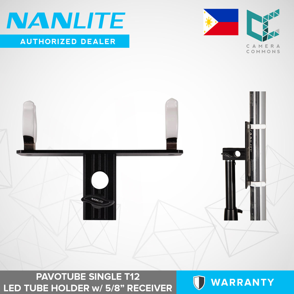 Nanlite Pavotube Single T12 LED Tube Holder with 5/8in Receiver HD-T12-1-LA