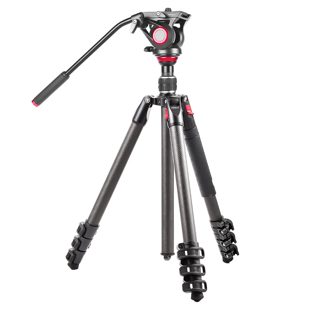 Miliboo MTT501CF KIT Professional Carbon Fiber Video Tripod Monopod with MYT801 Fluid Head for Videography MTT501