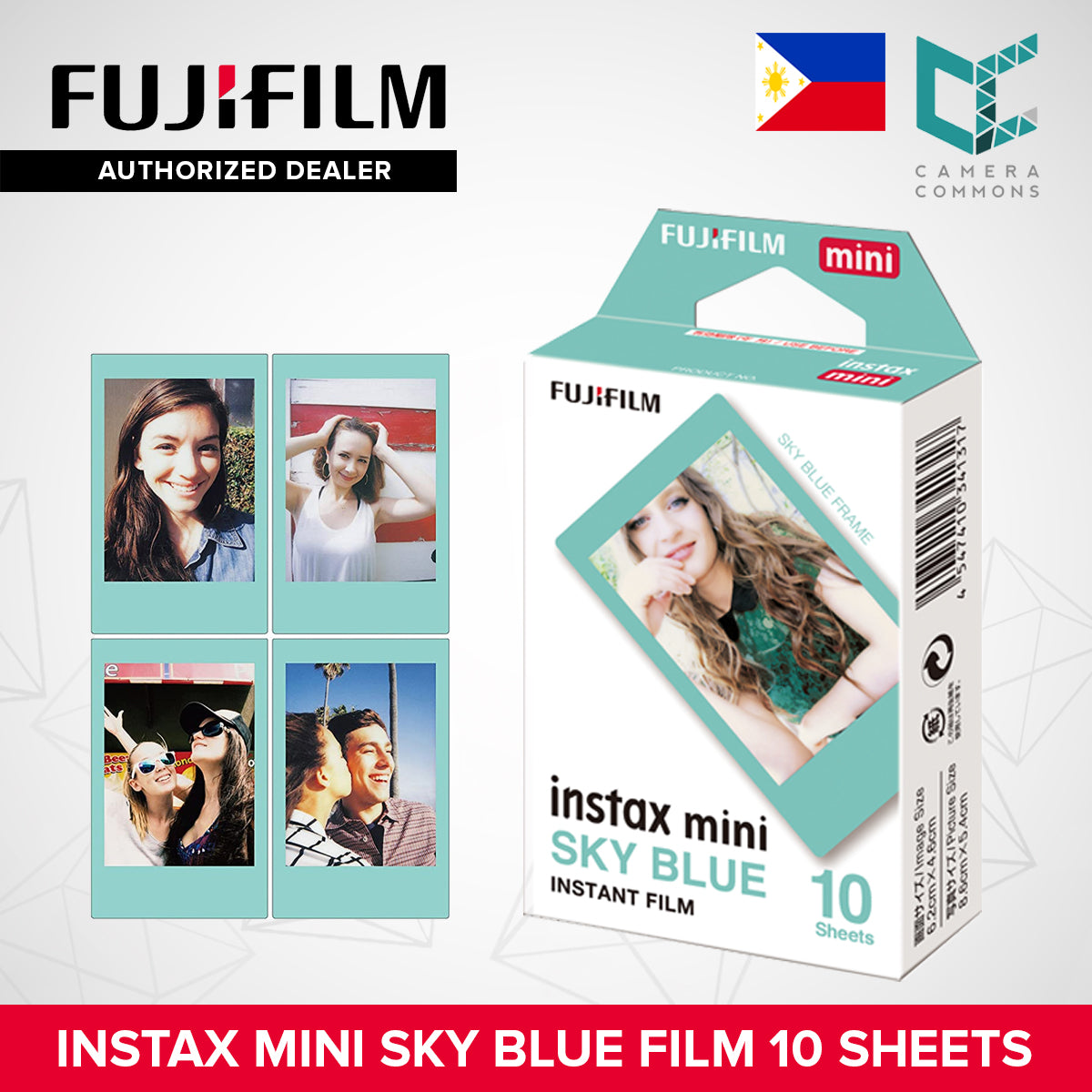 FUJIFILM Instax Mini Instant Film Multi-Color Pastel Gradient Macaron Black Contact Sheet Lavender Blue Pink Photo Slide 10 Sheets