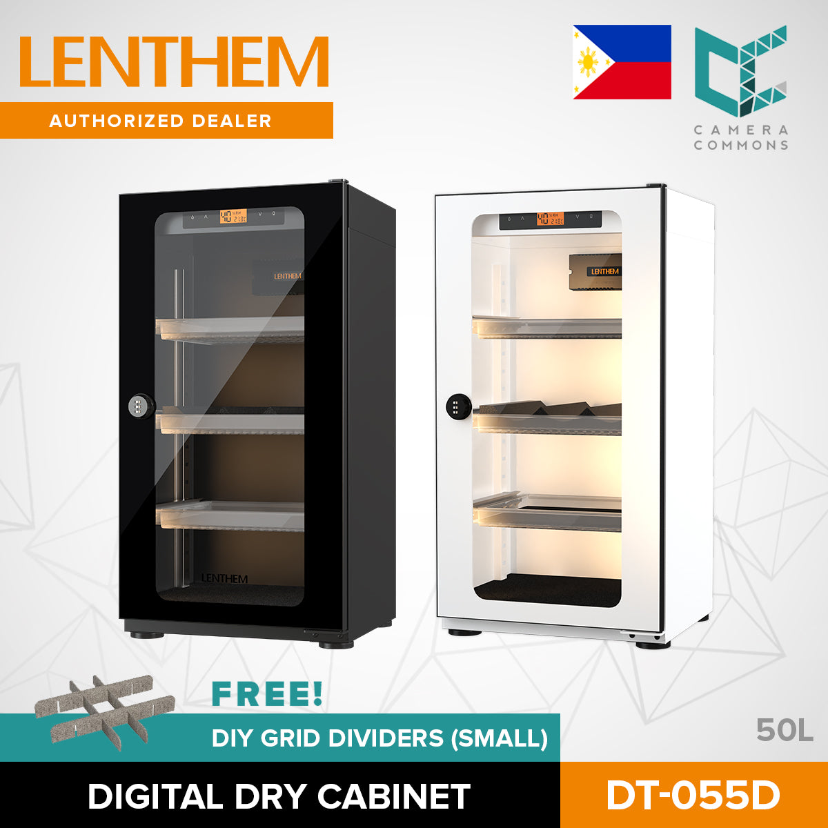 LENTHEM Dry Cabinet Box Storage DT Series Electronic Moisture-Proof Photo Equipment for Camera Lens with Mechanical Lock DT-025D DT-035D DT-045D DT-055D DT-075D DT-095D