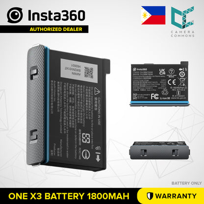 insta360 Battery 1800mah for One X3 Camera Power Accessories Dive Case Lens Cap