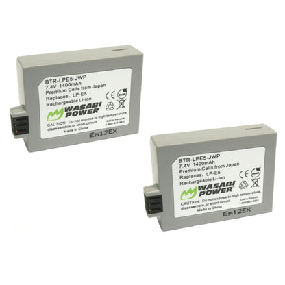 Wasabi Power LP-E5 Dual Kit Battery Charger for Canon Cameras LPE5