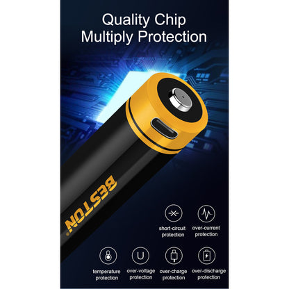 Beston 1pc 21770 77T-50 Type C 5000mah Li-ion Rechargeable Battery Two Way Plug In Black Yellow 77T50