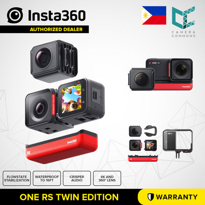 Insta360 ONE RS Twin Edition Action Camera 2 in 1 Interchangeable 4K Lens and 360 Lens