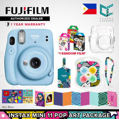FUJIFILM Instax Mini 11 Pop Art Package Creative Artistic Artsy Colorful Design with Random Film