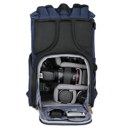 K&F Concept KF13.066 Adventurer Blue Medium Fashion DSLR Camera Backpack Bag for Travel Photography