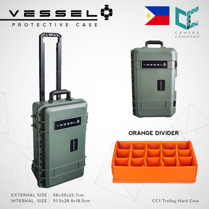 VESSEL CC1 Trolley Hard Case Green Camera Photography Equipment Case (Green)