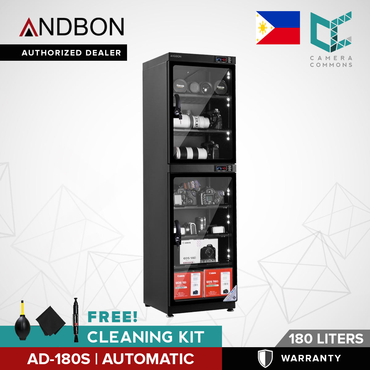 Andbon AD-180S 180L Electronic Automatic Digital Control Dry Cabinet Storage AD180S