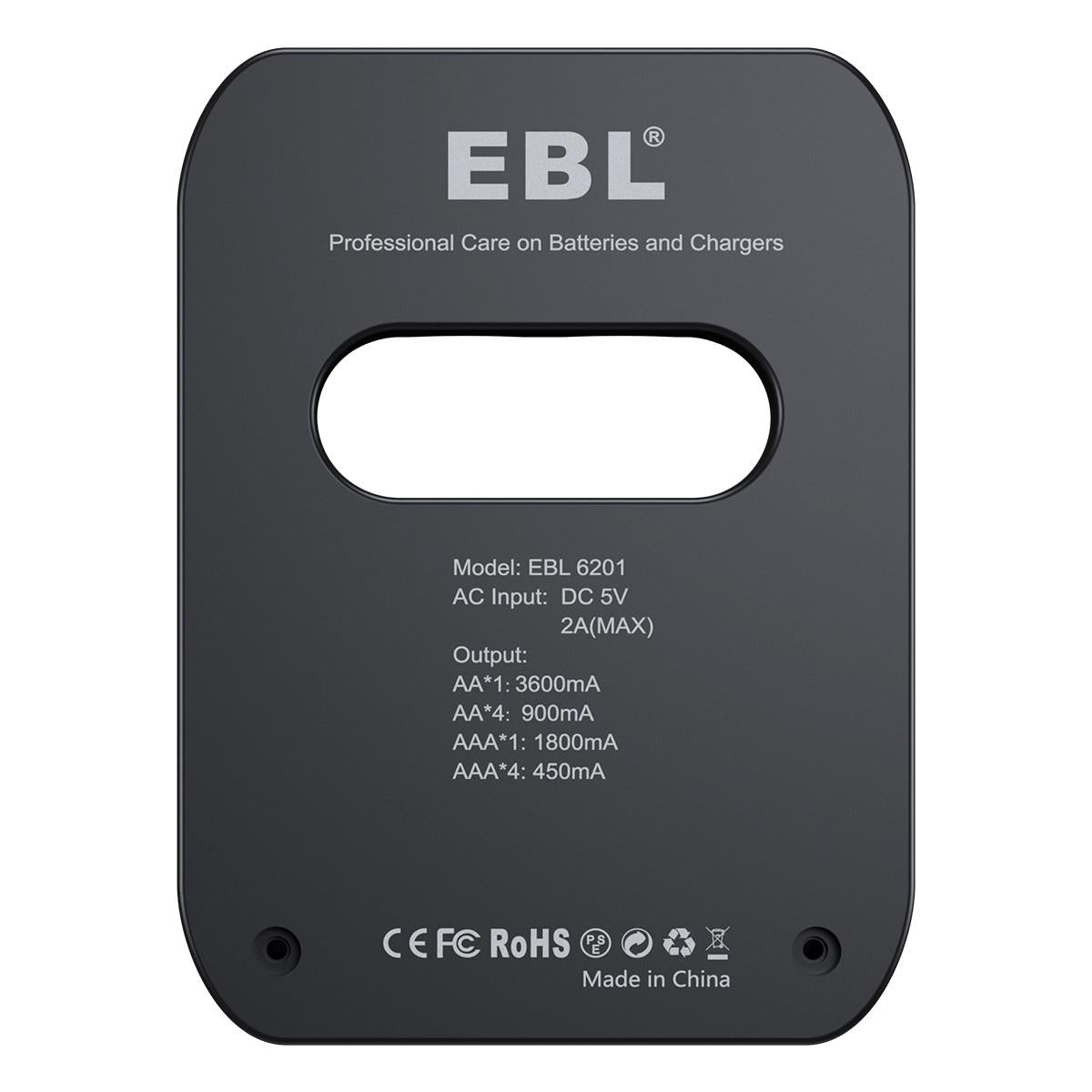 EBL 4 Bay Smart Battery Charger for AA AAA Ni-MH Rechargeable Batteries NiMh Camera Commons PH
