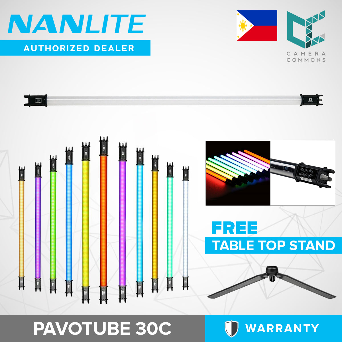 NanLite PavoTube 30C 4ft RGBWW LED Tube with Internal Battery Studio Lights