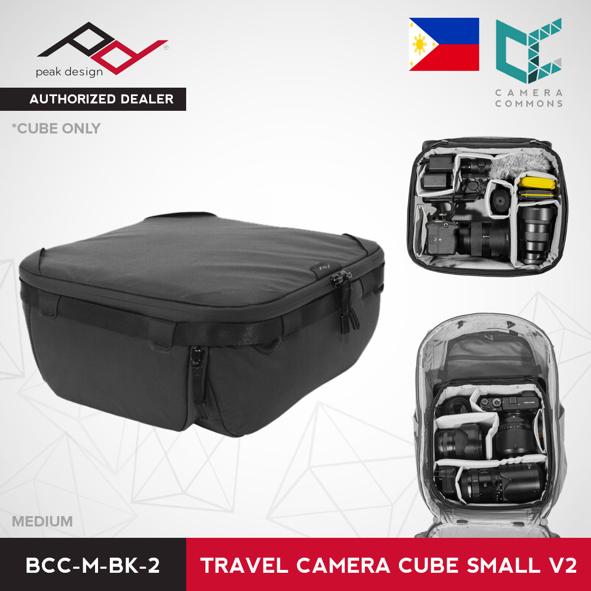 CLEARANCE Peak Design BAG Travel Camera Cube Large Zipper