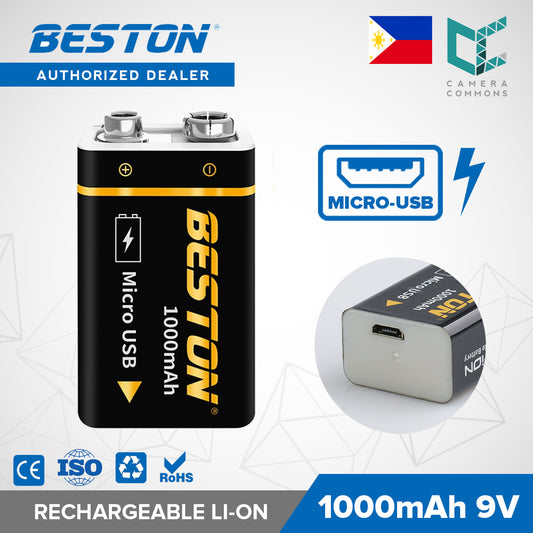 Beston 9V 1000mAh Micro USB Rechargeable Li On Battery 6F22