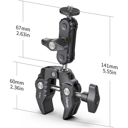 Ulanzi R094 Super Clamp with 2.6" Ball Head Arm Mount Wingnut Fasteners Photo Camera Equipment 2638