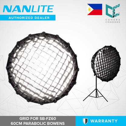 Nanlite Fabric Grid for Forza 60 Softbox Studio Light SB-FZ60 EC-FZ60 GRID ONLY
