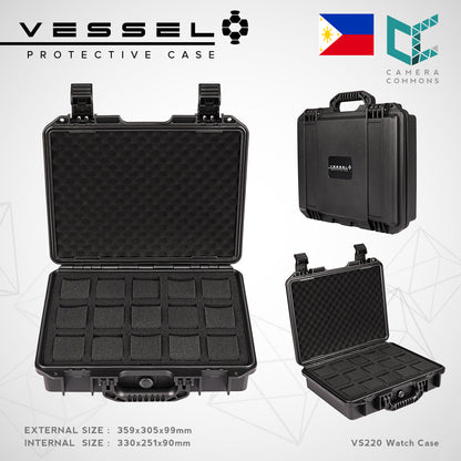 VESSEL Watch Case Organizer Storage Hard Cases with Foam for Watches