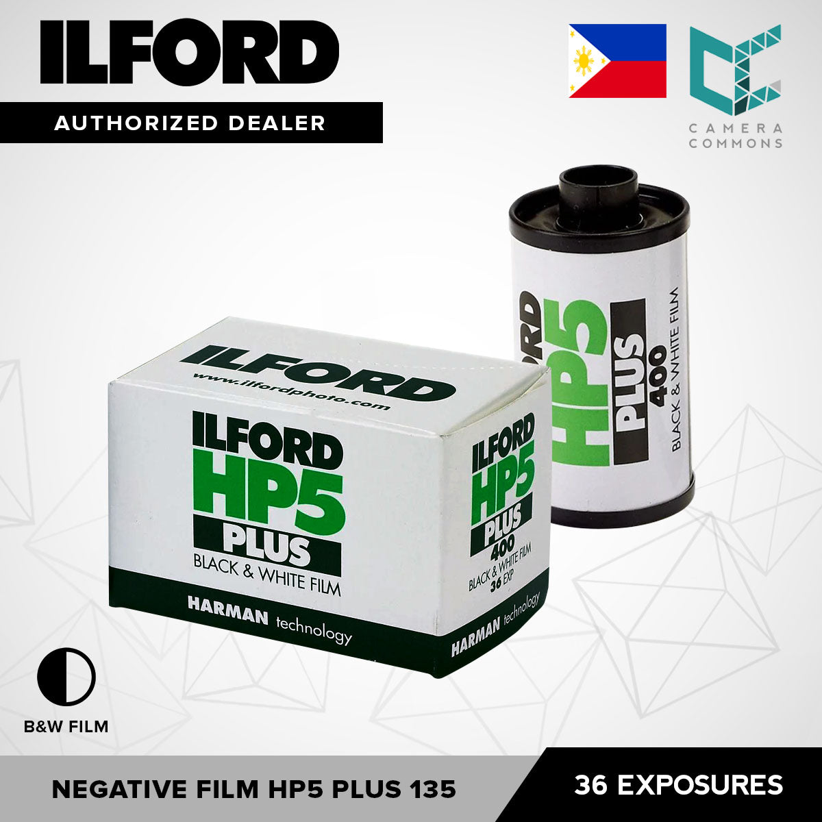 ILFORD HP5 Plus 135 400 ISO Black and White Negative Film 36 Exposures Medium Contrast