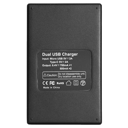 BESTON LP-E12 LCD Dual USB Charger (Micro USB Type-C) for Canon Camera Batteries LPE12