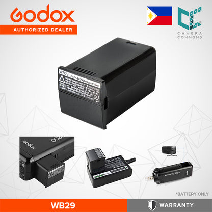 Godox WB29 Battery Replacement 2900mAh Lithium Battery Pack for AD200 AD200Pro