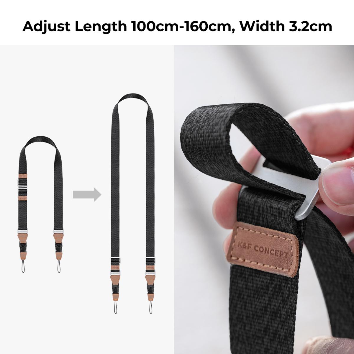 K&F Concept KF13.115V1 32mm Camera Neck Strap with Quick Release Adjustable Shoulder Sling for Photographers