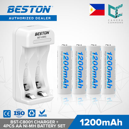 Beston SET C8001 Charger + AA AAA Nimh Battery 1200mah 1300mah 3000mah
