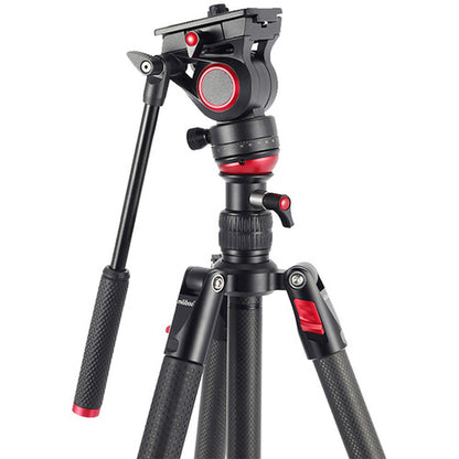 Miliboo MUKA Aluminum Alloy Travel Tripod Kit with Fluid Head Flip Lock
