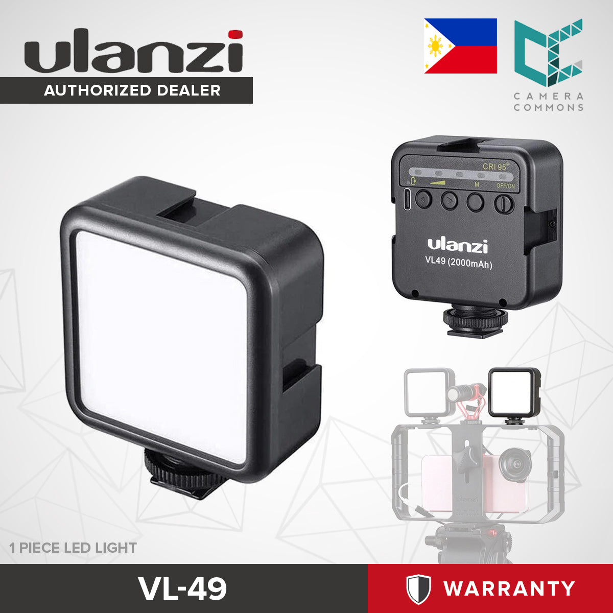 Ulanzi VL28 VL-49 Rechargeable Mini LED RGB Video Light for Photography Videography Studio Lighting
