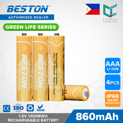 Beston Green Life Series AA AAA C D 9V 16340 18650 Li-ion Rechargeable Battery Type C