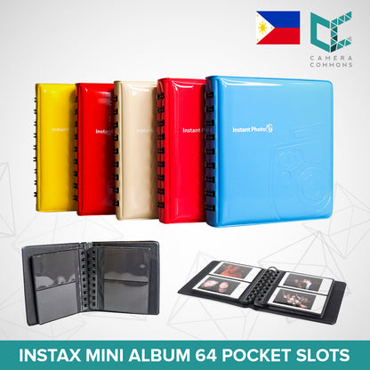 64 Pocket Slots Sheets Ring Bound Bind Photo Album for Fujifilm Instax Mini Films Pockets