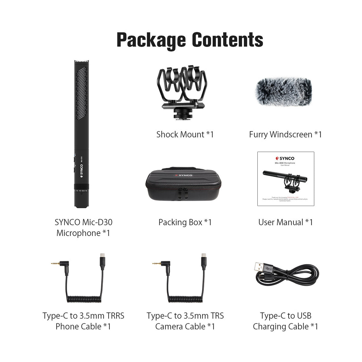 Synco Mic-D30 Shotgun Microphone Professional Audio Equipment