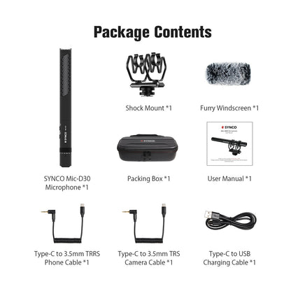 Synco Mic-D30 Shotgun Microphone Professional Audio Equipment