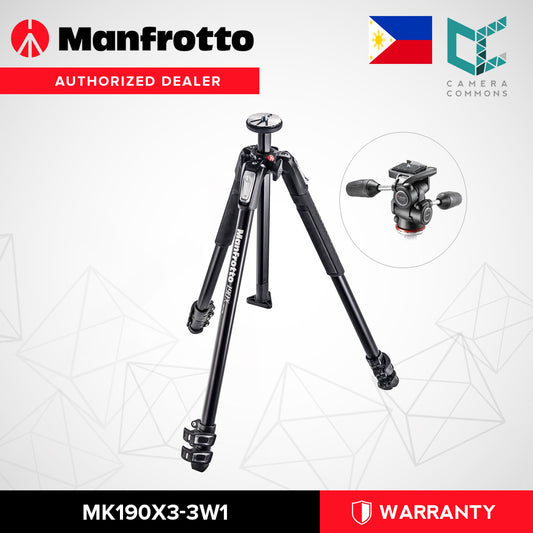 Manfrotto MK190X3-3W1 Aluminum Tripod with 804 MK II 3-Way Pan Tilt Head