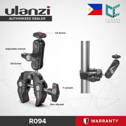 Ulanzi R094 Super Clamp with 2.6" Ball Head Arm Mount Wingnut Fasteners Photo Camera Equipment 2638